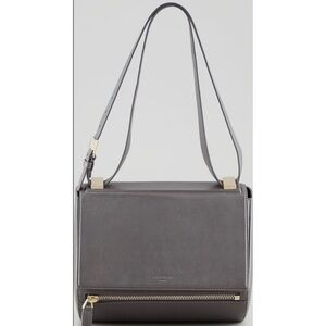 Givenchy Pandora "Palma" Textured Leather Crossbody Bag - Grey